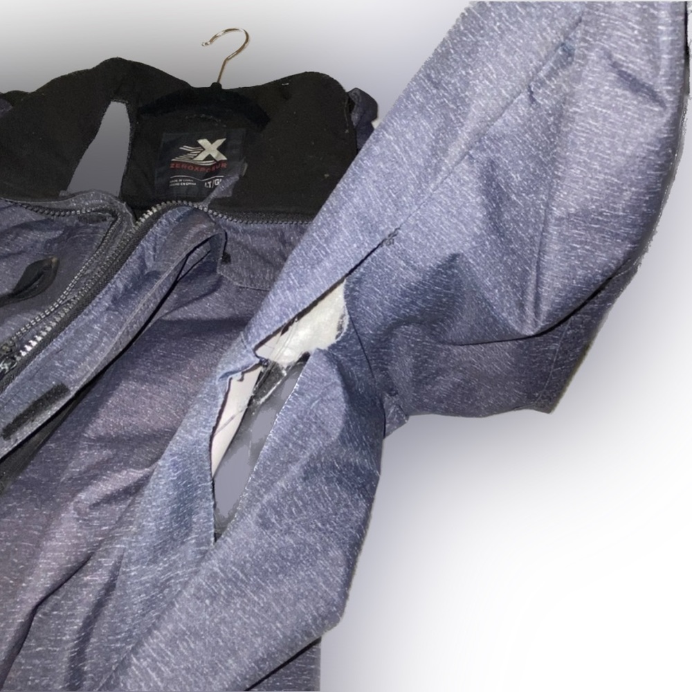 ZEROXPOSUR Mens Large Winter Hooded Grey Black Heavyweight Coat RN #117732 - Picture 7 of 7